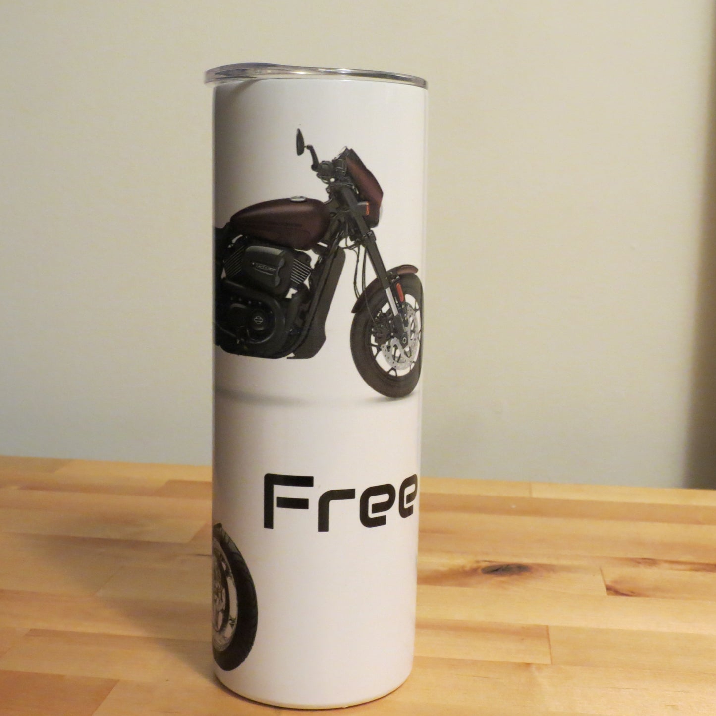 20 oz Skinny Tumbler Men  Motorcycle Biker Core Be Free