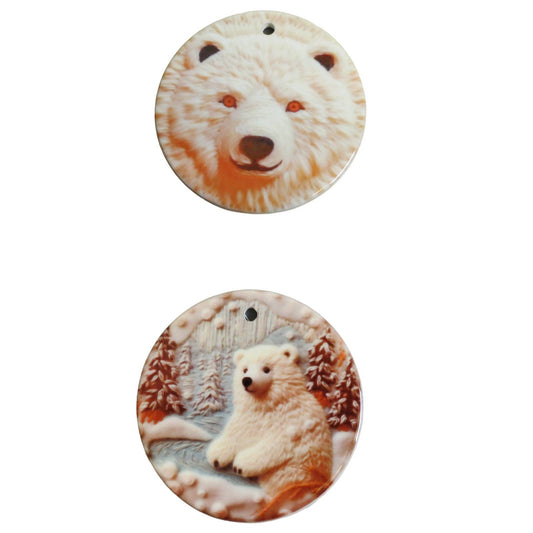 Set Of 6 Christmas Ornament 3D Polar Bear Christmas Gift