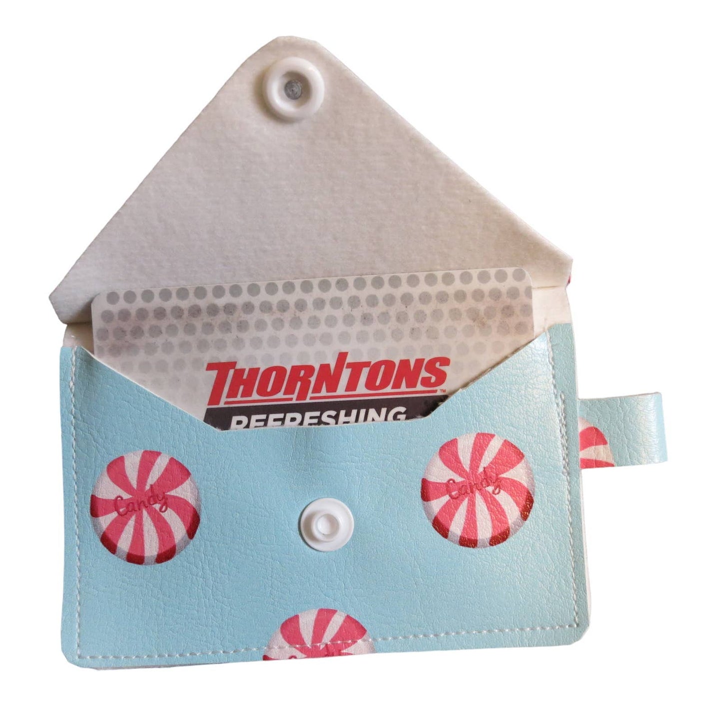 Christmas Gift Card Holder Vinyl Blue Peppermint Candy