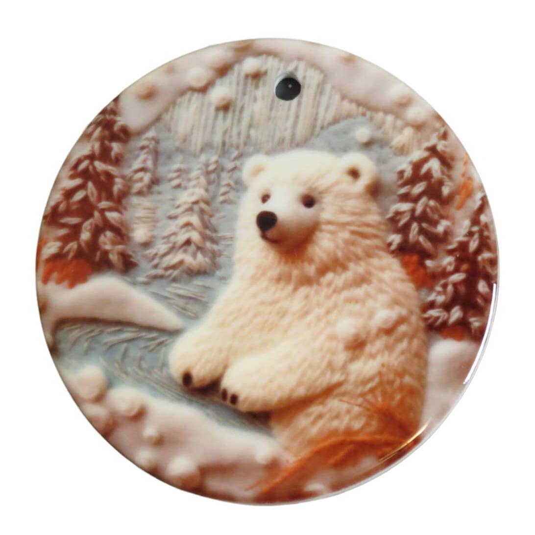 Set Of 6 Christmas Ornament 3D Polar Bear Christmas Gift