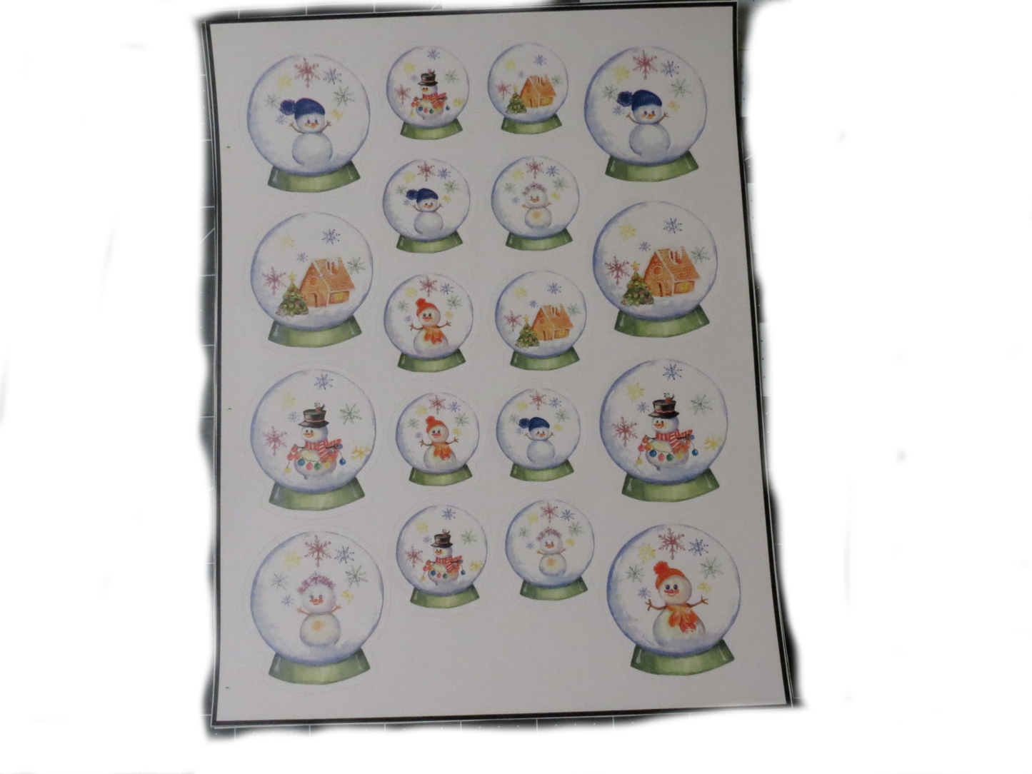 Sticker Sheet Snowman Snow globe 18