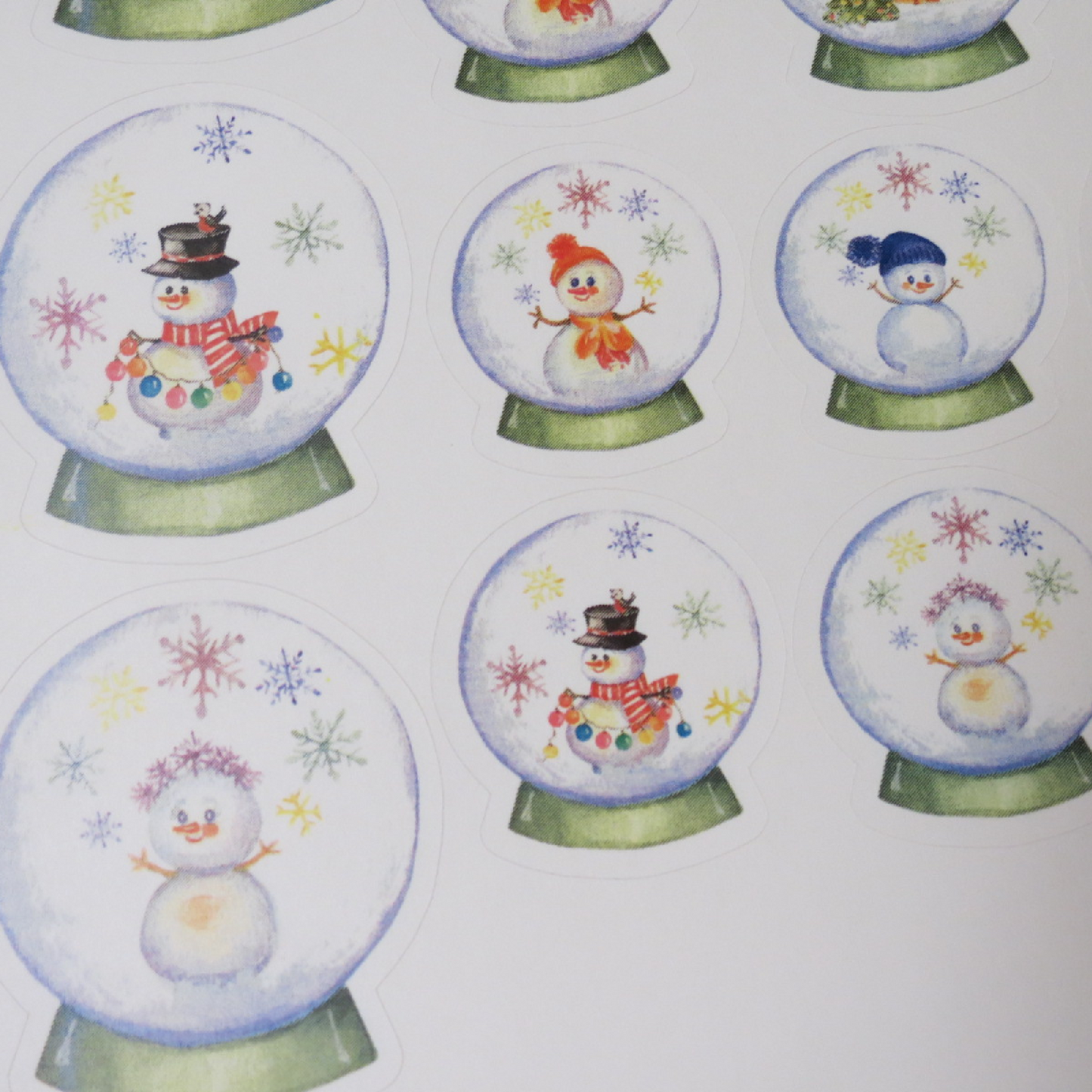 Sticker Sheet Snowman Snow globe 18