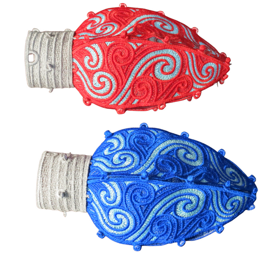 Christmas Embroidery 3D Light Bulb Home Decor