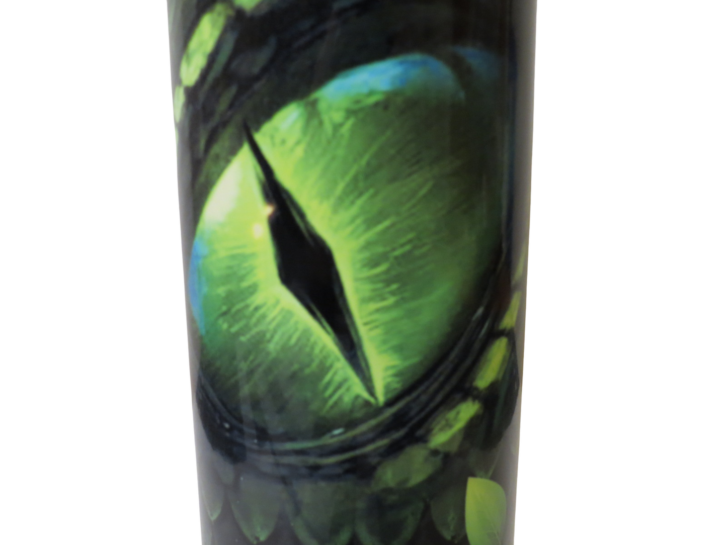 20 oz Metal Tumbler With Straw 1 Eye Dragon Green With Leaf