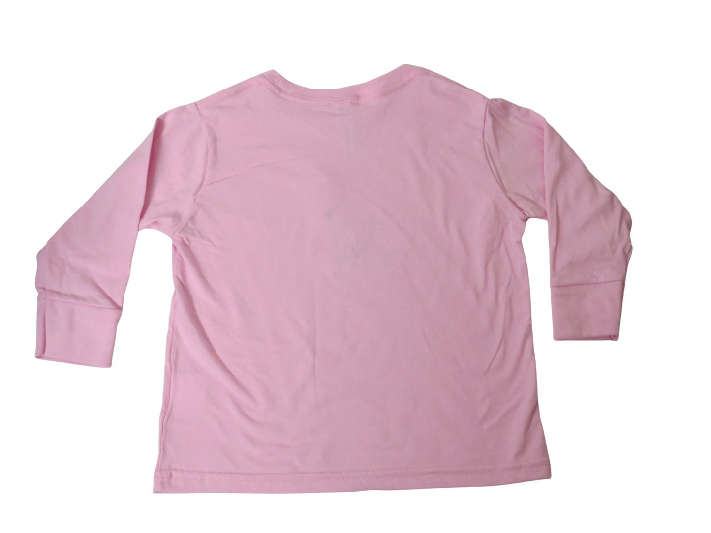 Toddler Girl Valentine Long Sleeve T Shirt Embroidery Pink 2T-4T