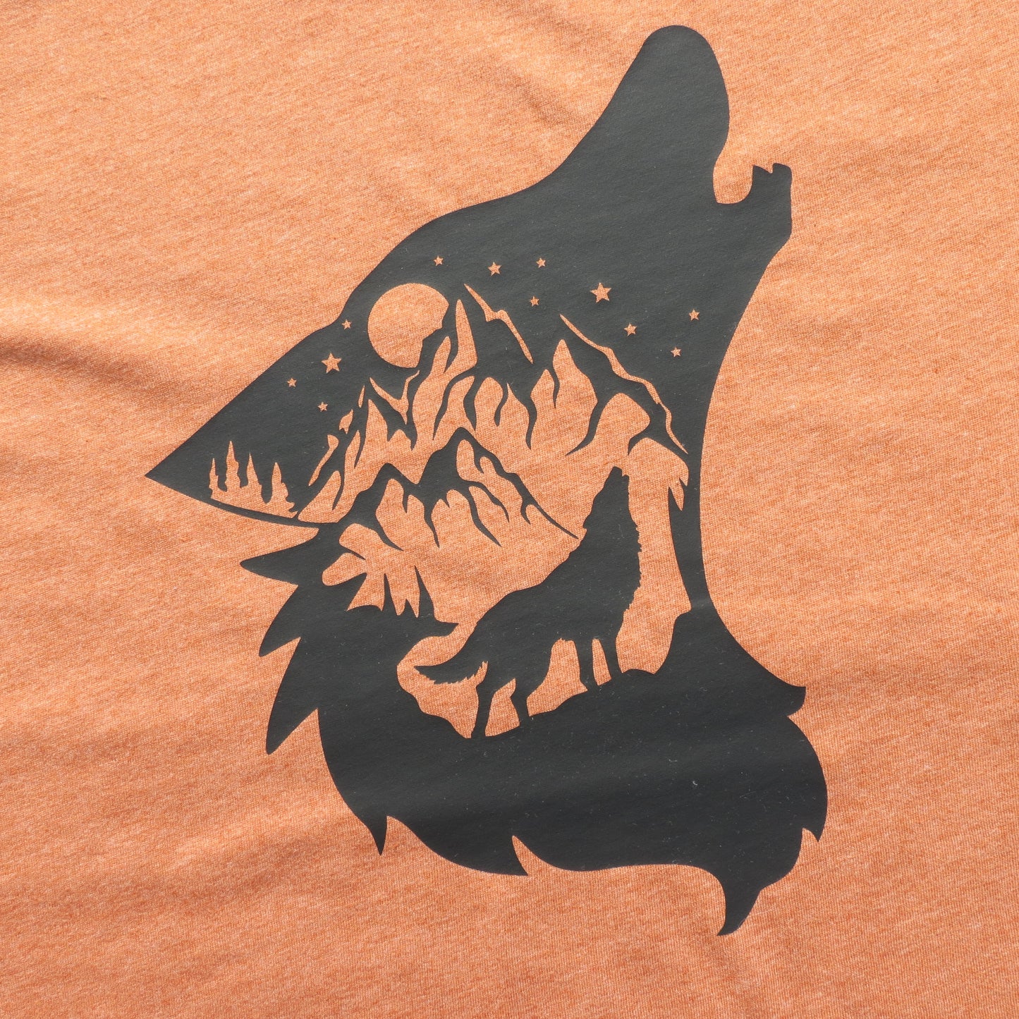 Bella & Canvas Unisex T Shirt  L XL 2XL Wolf Head Brown